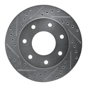 Ford F-250 Brake Rotor (1) - Front Left - R1 Concepts - Drilled & Slotted - Silver - `97-`04